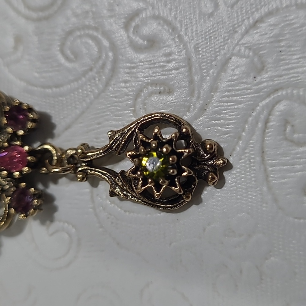 Sarah Coventry Contessa/Cabochon Rhinestone Brooch/Pendant Vintage Multicolor - Picture 4 of 11